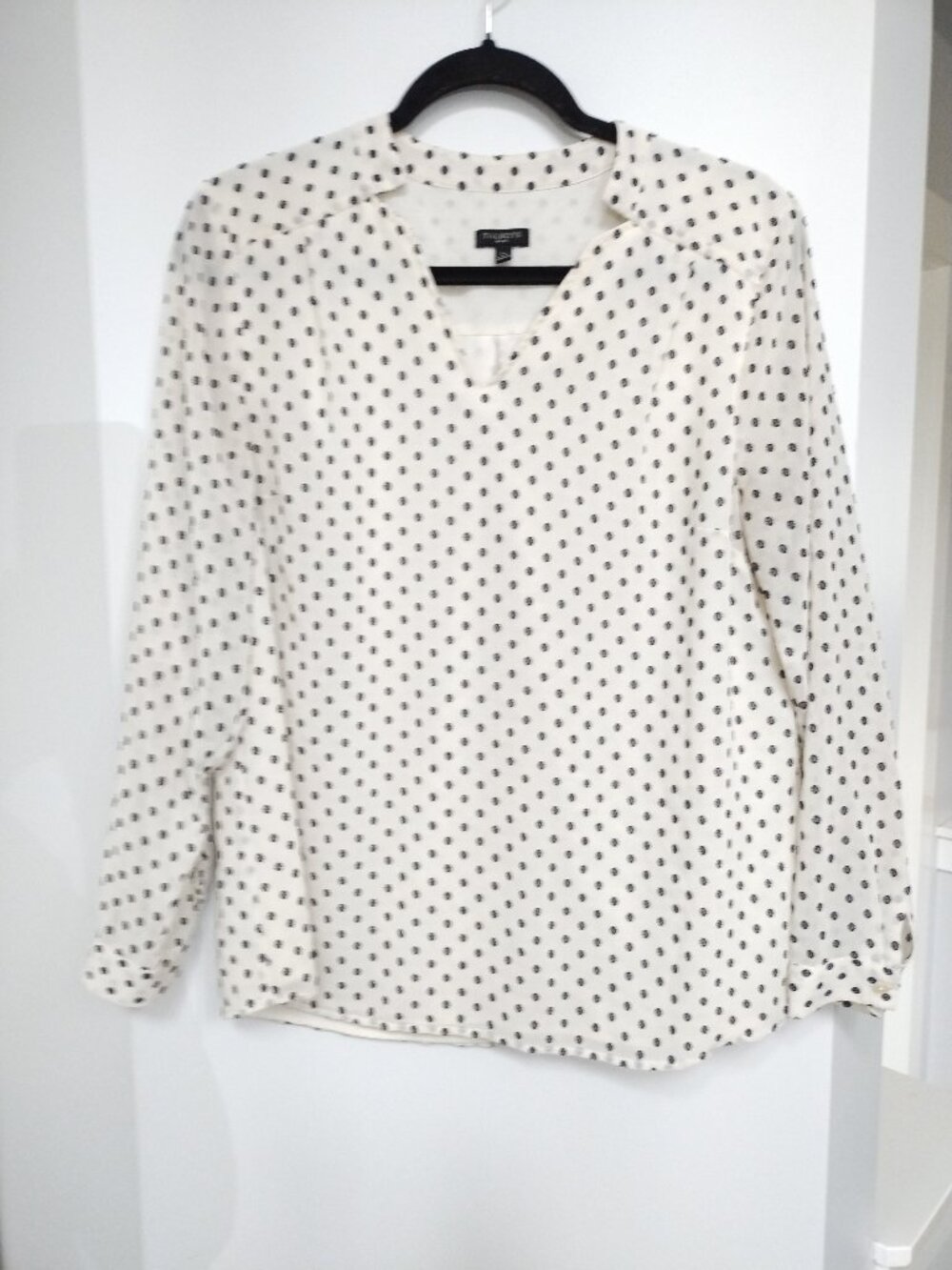 Talbots long sleeve lined polka dot tunic